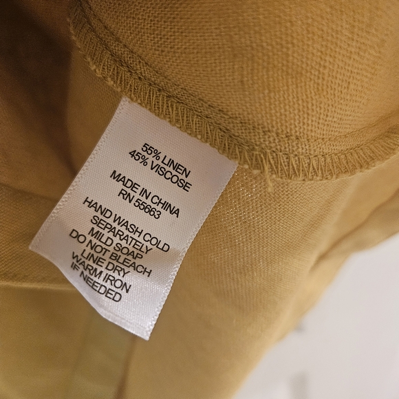 JNY Jones New York M Medium women's yellow over coat jacket blazer 55% LINEN - Picture 10 of 15